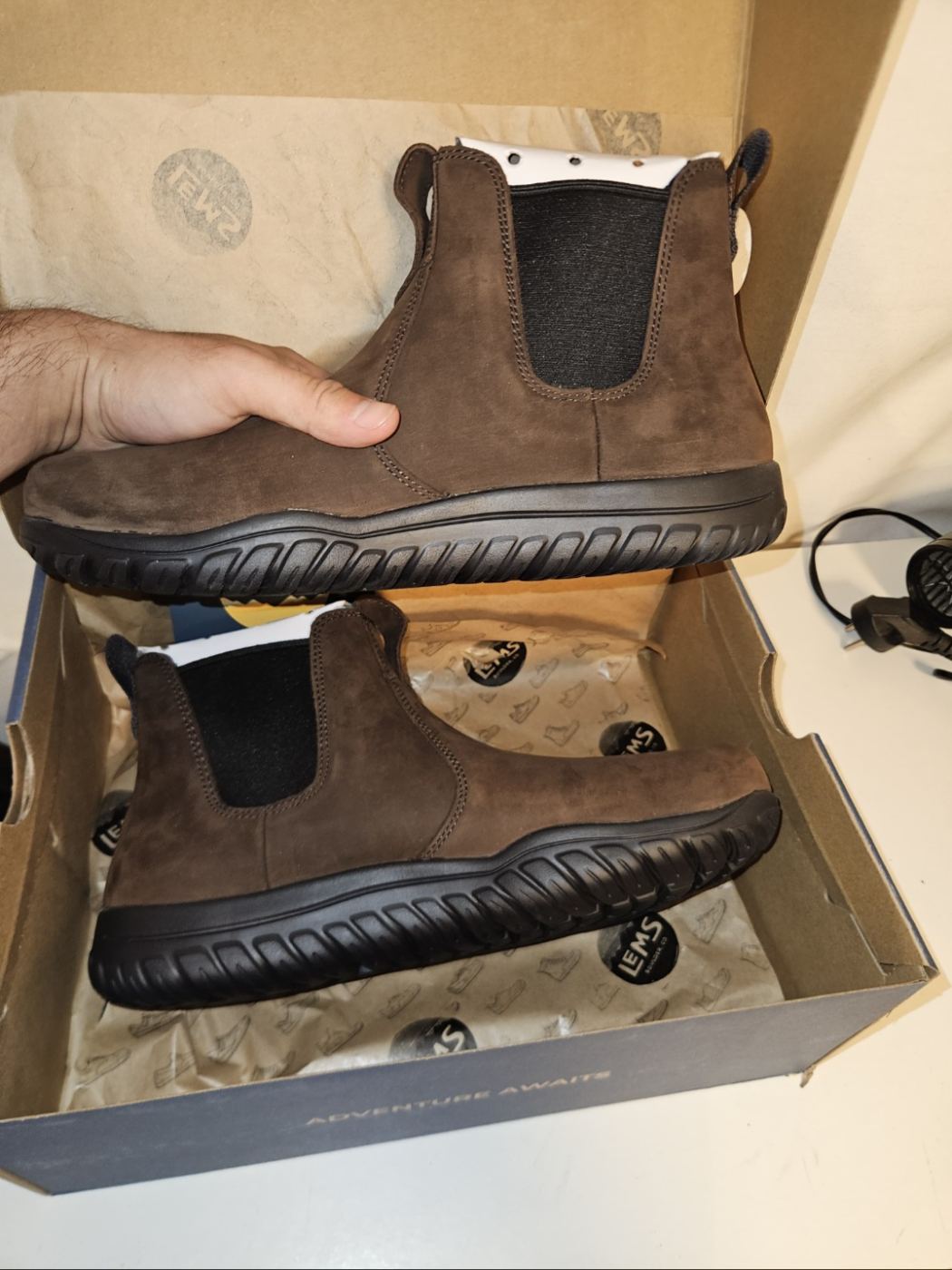 נעלי Lems chelsea boot waterproof brown leather מידה 42 יד שנייה